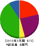 日本ウエルコ 貸借対照表 2013年3月期