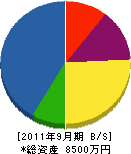 田坂冷暖房 貸借対照表 2011年9月期