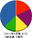 日本化工 貸借対照表 2011年3月期