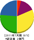 志村組 貸借対照表 2011年7月期