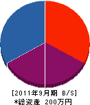 斉藤電設 貸借対照表 2011年9月期