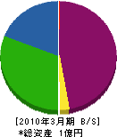 川端電気通信工事 貸借対照表 2010年3月期