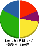 小川建設工業 貸借対照表 2013年1月期