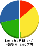 松江塗装 貸借対照表 2011年3月期