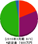 宇賀神塗装店 貸借対照表 2010年3月期