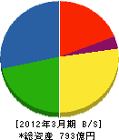 日本工営 貸借対照表 2012年3月期