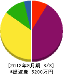 花島電業 貸借対照表 2012年9月期