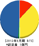 中島水道 貸借対照表 2012年6月期