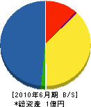 中島水道 貸借対照表 2010年6月期