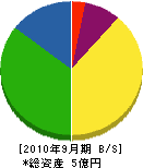 高木沢企業 貸借対照表 2010年9月期