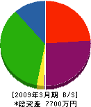 植田工務店 貸借対照表 2009年3月期