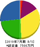 佐々木組 貸借対照表 2010年7月期
