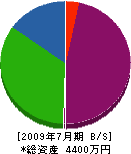 上田建設 貸借対照表 2009年7月期