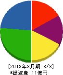 小阪設備工業 貸借対照表 2013年3月期