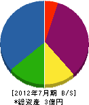 芳賀建設 貸借対照表 2012年7月期