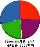 片山建設 貸借対照表 2009年8月期