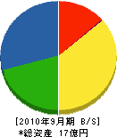 田中組 貸借対照表 2010年9月期