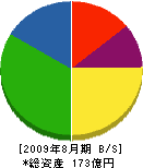 ヤマサキ 貸借対照表 2009年8月期