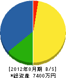 大川内造園 貸借対照表 2012年8月期