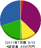 中筋電気工業所 貸借対照表 2011年7月期