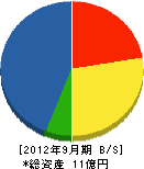 川村建設 貸借対照表 2012年9月期