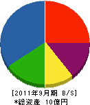 岡村電機 貸借対照表 2011年9月期