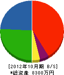 西川設備 貸借対照表 2012年10月期