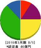 坂戸ガス 貸借対照表 2010年3月期