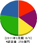 朝日航洋 貸借対照表 2011年3月期