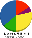 細川ポンプ店 貸借対照表 2009年12月期