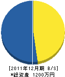山慶興業 貸借対照表 2011年12月期