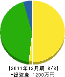 中山電気工事 貸借対照表 2011年12月期