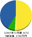 田中水道設備 貸借対照表 2007年12月期