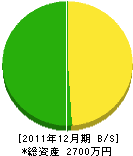 大冨塗装 貸借対照表 2011年12月期