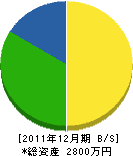松井建設工業 貸借対照表 2011年12月期