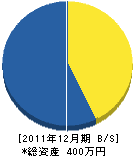 川崎塗装工業所 貸借対照表 2011年12月期