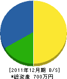 初田消火器小倉販売所 貸借対照表 2011年12月期