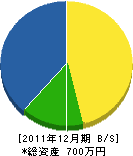 橋本産業 貸借対照表 2011年12月期