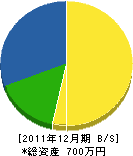 川村設備 貸借対照表 2011年12月期