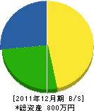 斉藤設備 貸借対照表 2011年12月期