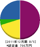 長谷川水道設備 貸借対照表 2011年12月期