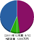 広瀬建設 貸借対照表 2011年12月期