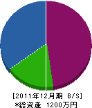 小山内電気 貸借対照表 2011年12月期