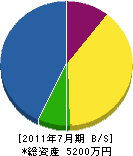 新田 貸借対照表 2011年7月期