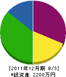 田中建設 貸借対照表 2011年12月期