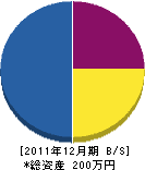 田上工務店 貸借対照表 2011年12月期
