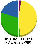 朝日工業 貸借対照表 2011年12月期