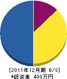 京築建設 貸借対照表 2011年12月期 京築建設 貸借対照表 2011年12月期