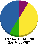 大山内装 貸借対照表 2011年12月期 大山内装 貸借対照表 2011年12月期