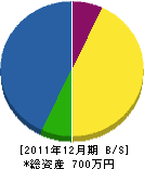 隅田造園 貸借対照表 2011年12月期